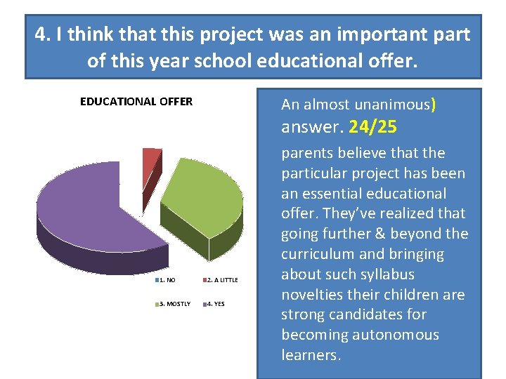 4. I think that this project was an important part of this year school