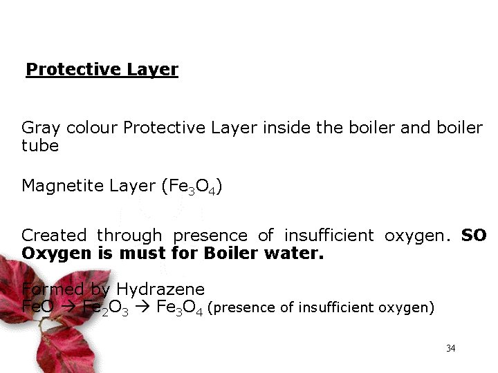 Protective Layer Gray colour Protective Layer inside the boiler and boiler tube Magnetite Layer