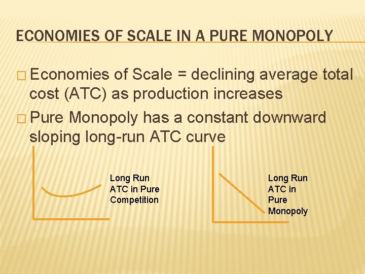 ECONOMIES OF SCALE IN A PURE MONOPOLY � Economies of Scale = declining average