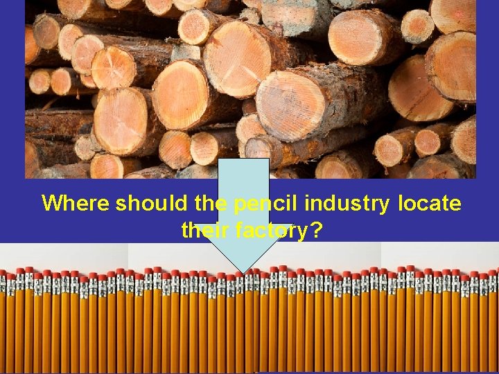 Where should the pencil industry locate their factory? 