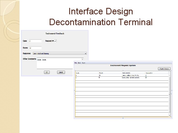 Interface Design Decontamination Terminal Interface Design Decontamination Terminal