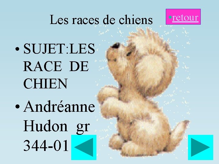 Les races de chiens • SUJET: LES RACE DE CHIEN • Andréanne Hudon gr