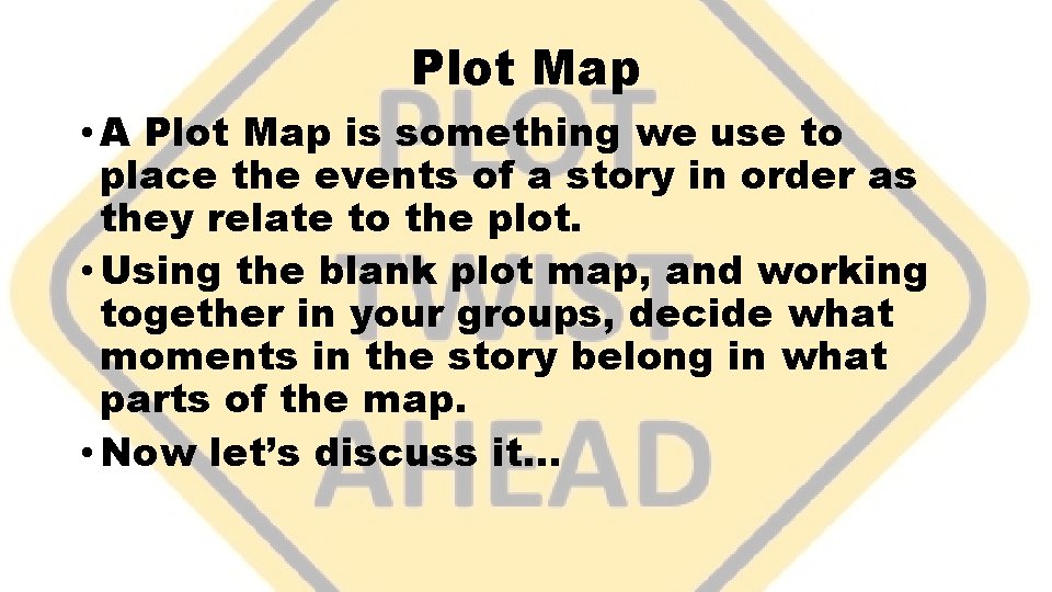 Plot Map • A Plot Map is something we use to place the events