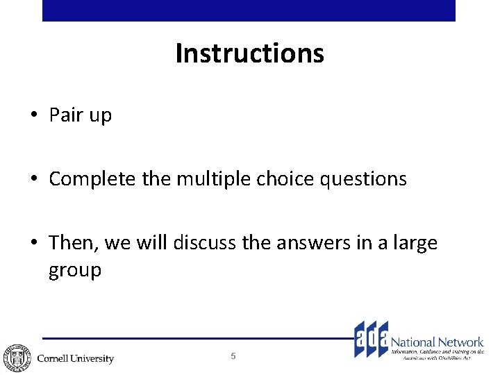 ADA Basics Multiple Choice Quiz Trainers Name Trainers