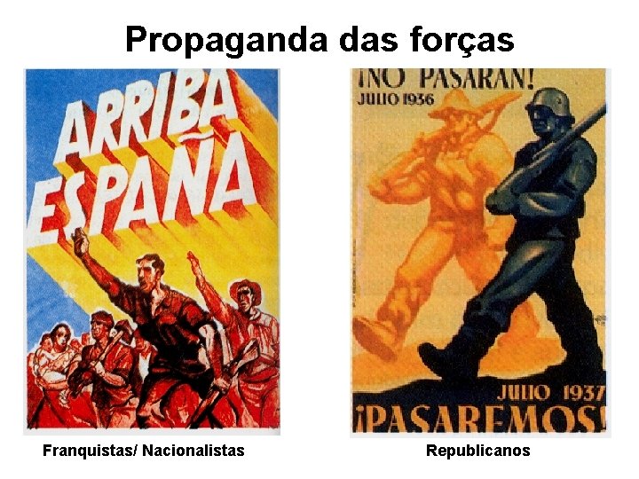 Propaganda das forças Franquistas/ Nacionalistas Republicanos 