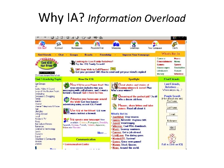 Why IA? Information Overload 