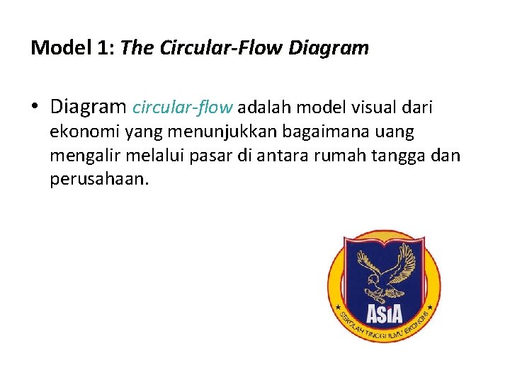 Model 1: The Circular-Flow Diagram • Diagram circular-flow adalah model visual dari ekonomi yang