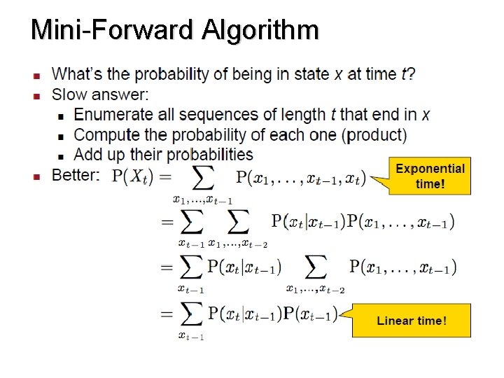 Mini-Forward Algorithm 