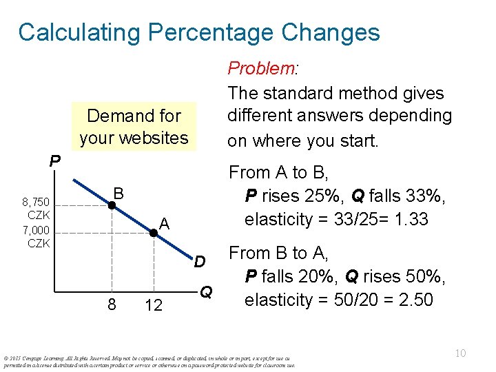 Calculating Percentage Changes Problem: The standard method gives different answers depending on where you