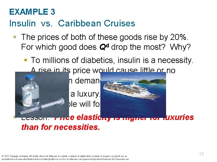 EXAMPLE 3 Insulin vs. Caribbean Cruises § The prices of both of these goods
