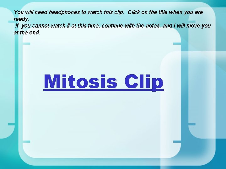 You will need headphones to watch this clip. Click on the title when you