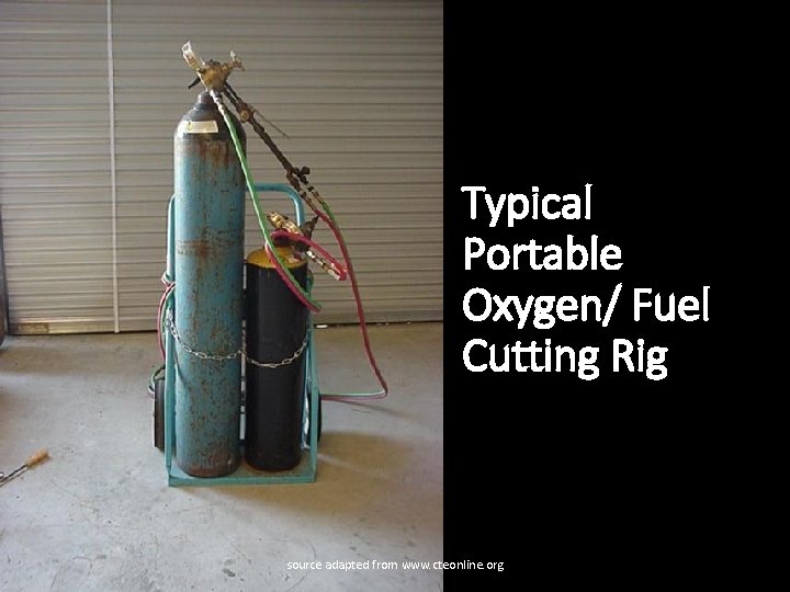 Typical Portable Oxygen/ Fuel Cutting Rig source adapted from www. cteonline. org 