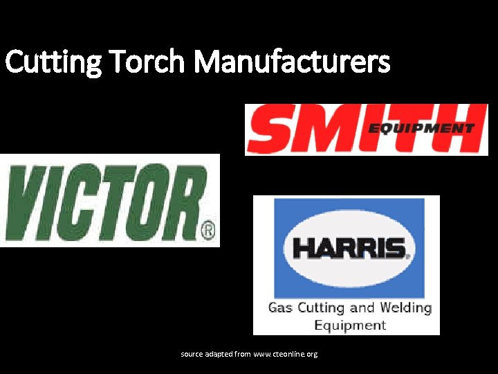 Cutting Torch Manufacturers source adapted from www. cteonline. org 