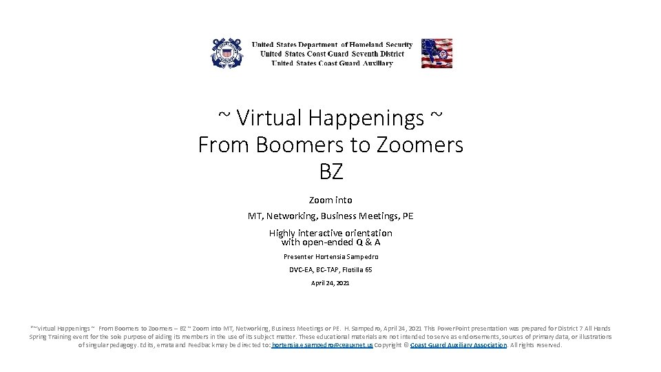 ~ Virtual Happenings ~ From Boomers to Zoomers BZ Zoom into MT, Networking, Business