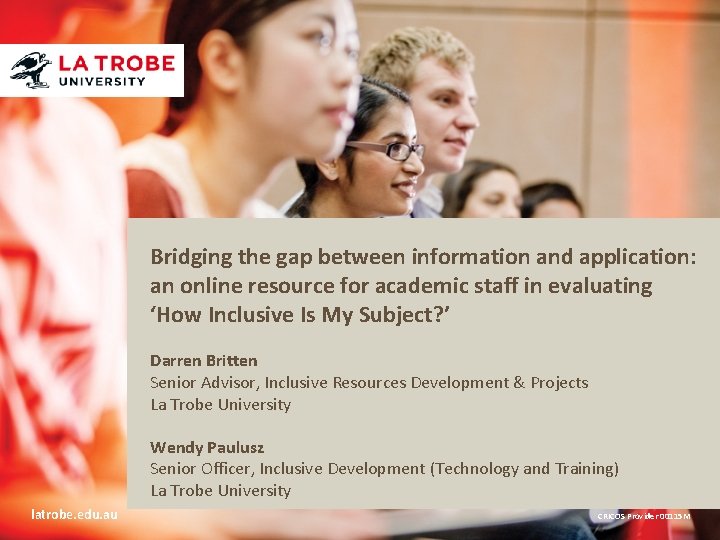 Bridging the gap between information and application: an online resource for academic staff in