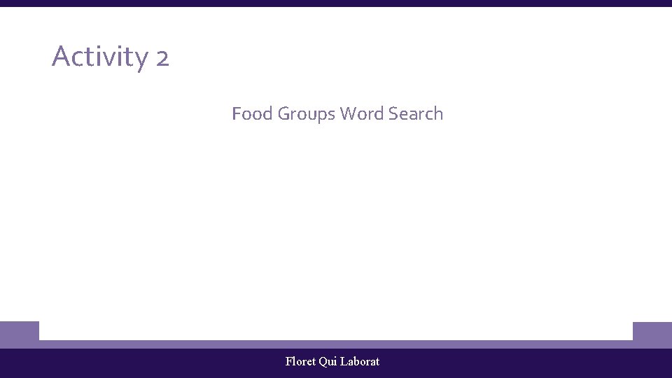 Activity 2 Food Groups Word Search Floret Qui Laborat 