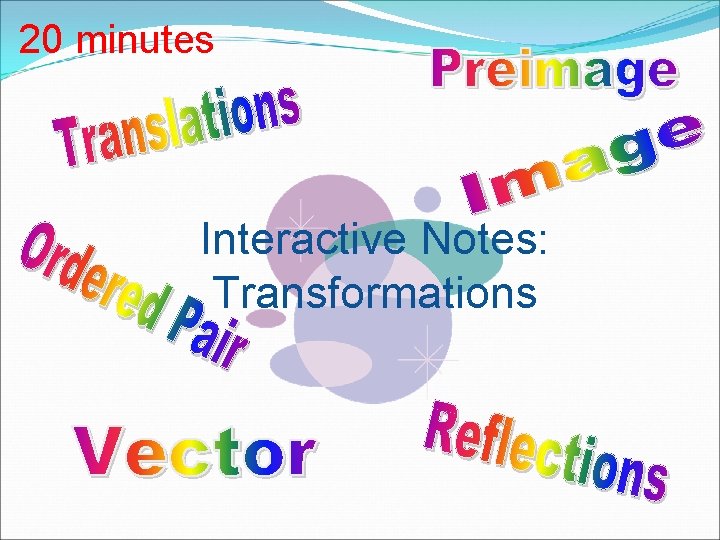 20 minutes Interactive Notes: Transformations 