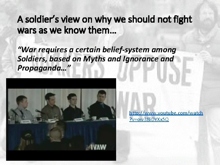 A soldier’s view on why we should not fight wars as we know them…