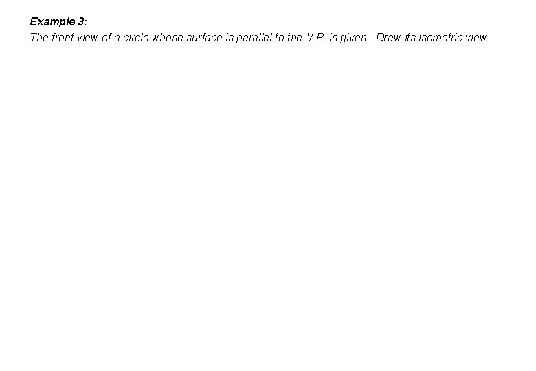 Example 3: The front view of a circle whose surface is parallel to the