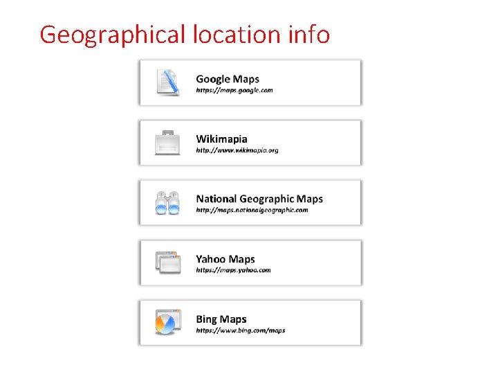 Geographical location info 