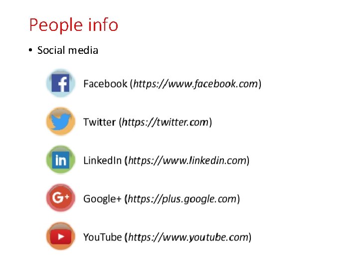 People info • Social media 