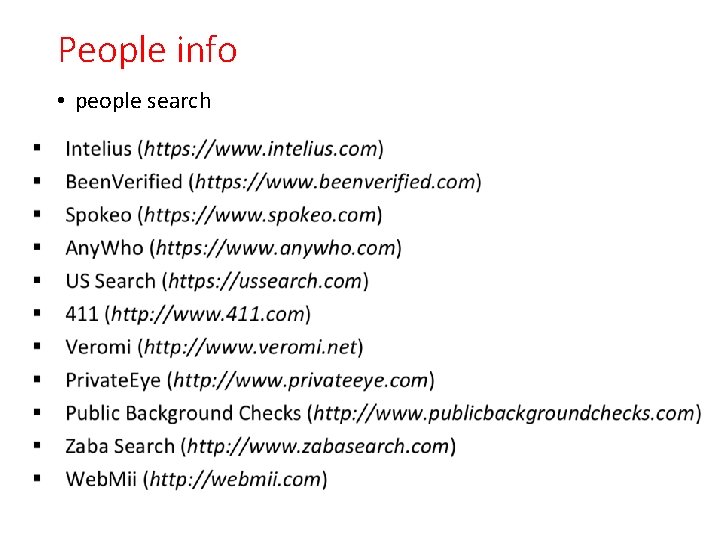 People info • people search 