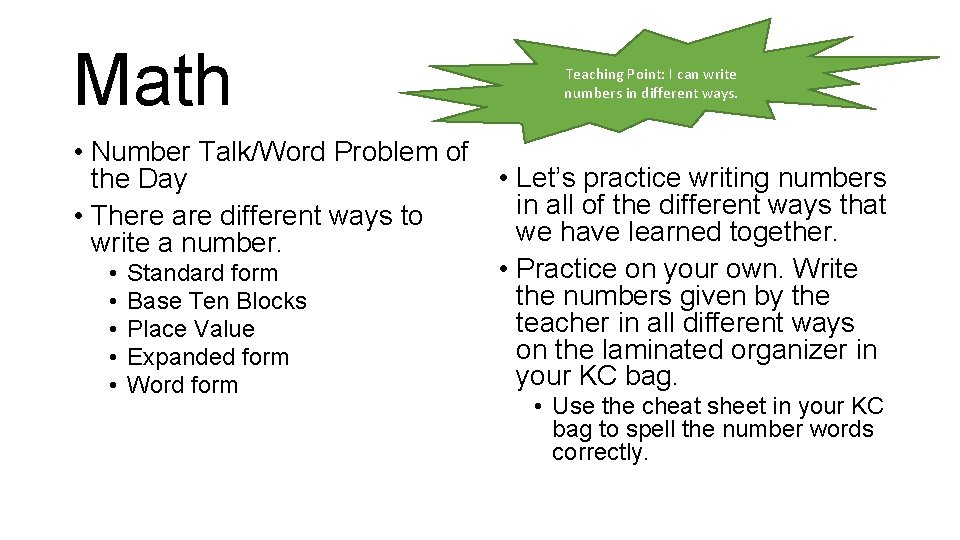 Math • Number Talk/Word Problem of the Day • There are different ways to