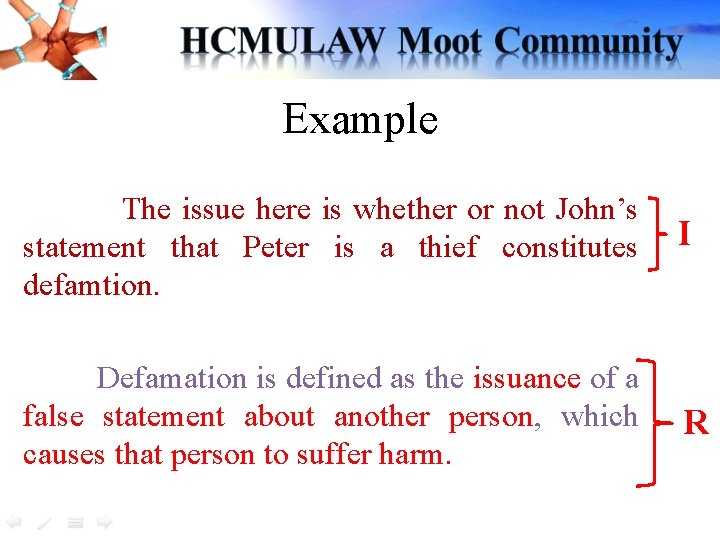 Example The issue here is whether or not John’s statement that Peter is a Example The issue here is whether or not John’s statement that Peter is a