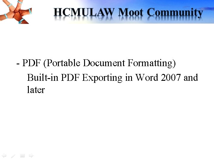 - PDF (Portable Document Formatting) Built-in PDF Exporting in Word 2007 and later - PDF (Portable Document Formatting) Built-in PDF Exporting in Word 2007 and later