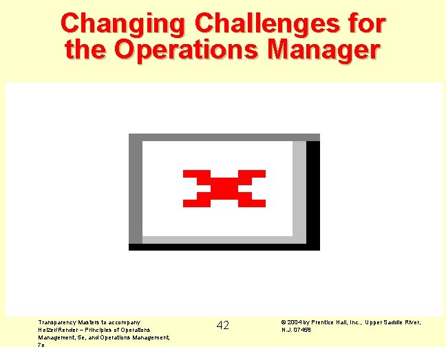 Changing Challenges for the Operations Manager Transparency Masters to accompany Heizer/Render – Principles of