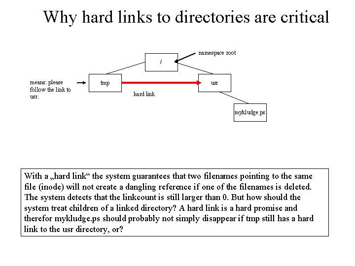 Why hard links to directories are critical namespace root / means: please follow the Why hard links to directories are critical namespace root / means: please follow the