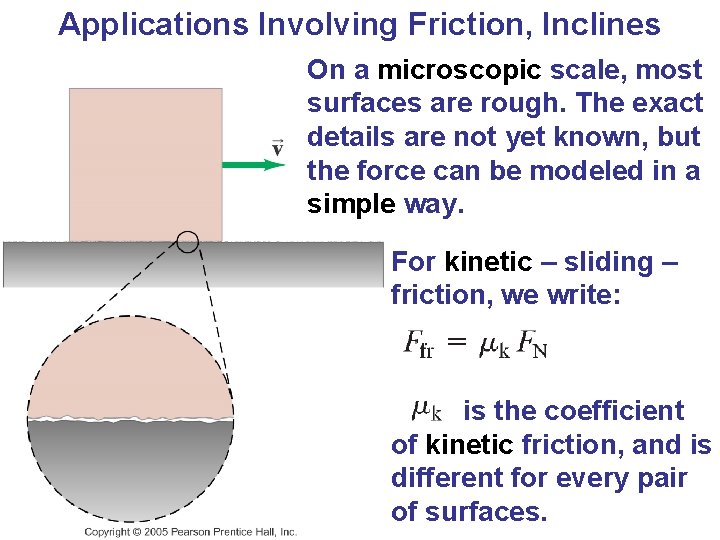 Applications Involving Friction, Inclines On a microscopic scale, most surfaces are rough. The exact