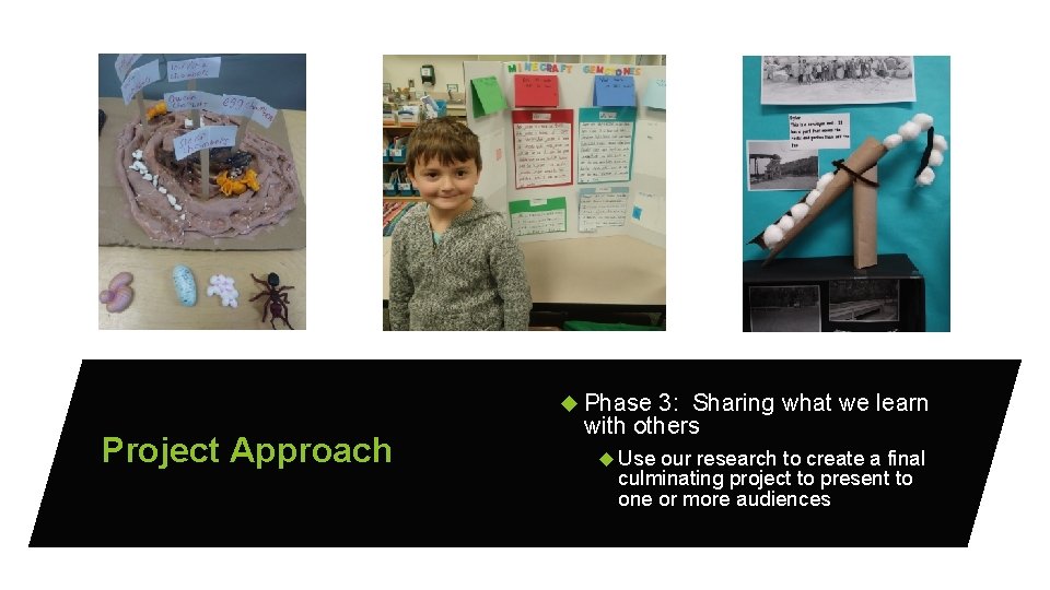  Phase Project Approach 3: Sharing what we learn with others Use our research