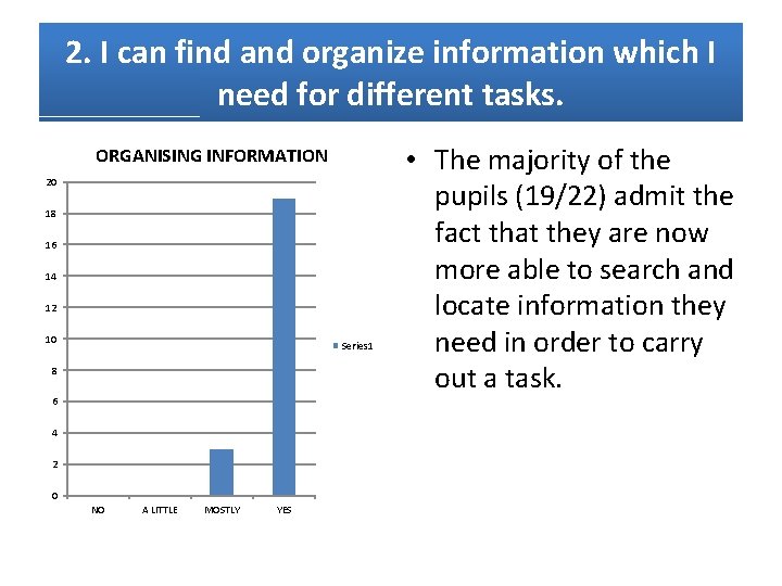 2. I can find and organize information which I need for different tasks. ORGANISING