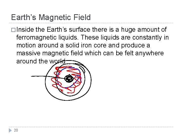 Earth’s Magnetic Field � Inside the Earth’s surface there is a huge amount of