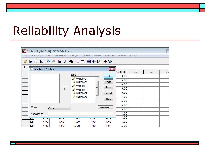 Reliability Analysis 