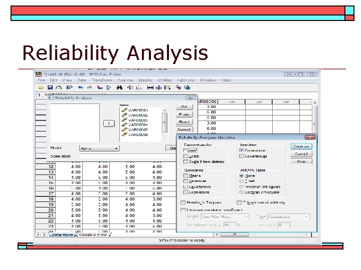 Reliability Analysis 