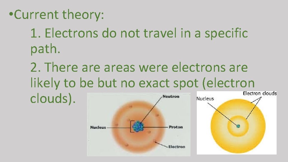  • Current theory: 1. Electrons do not travel in a specific path. 2.