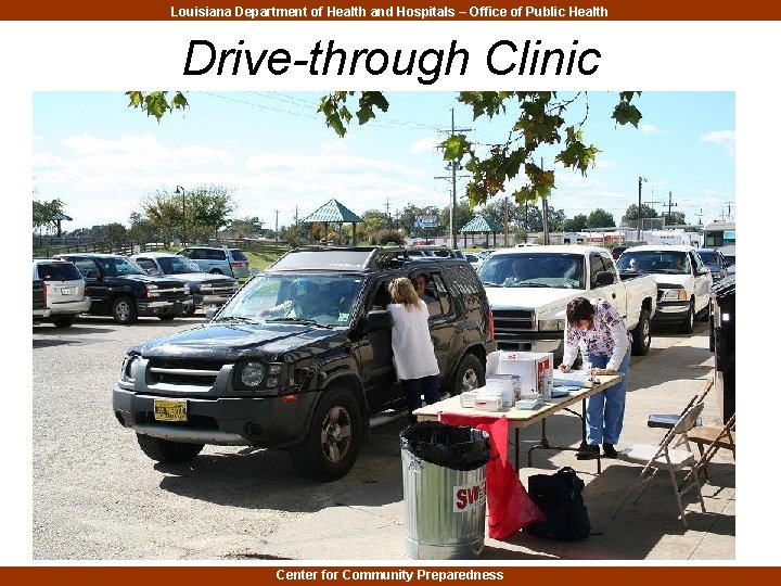 Louisiana Department of Health and Hospitals – Office of Public Health Drive-through Clinic Center