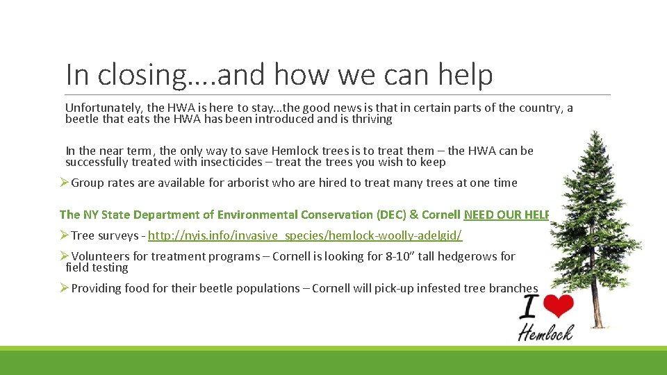 In closing…. and how we can help Unfortunately, the HWA is here to stay…the
