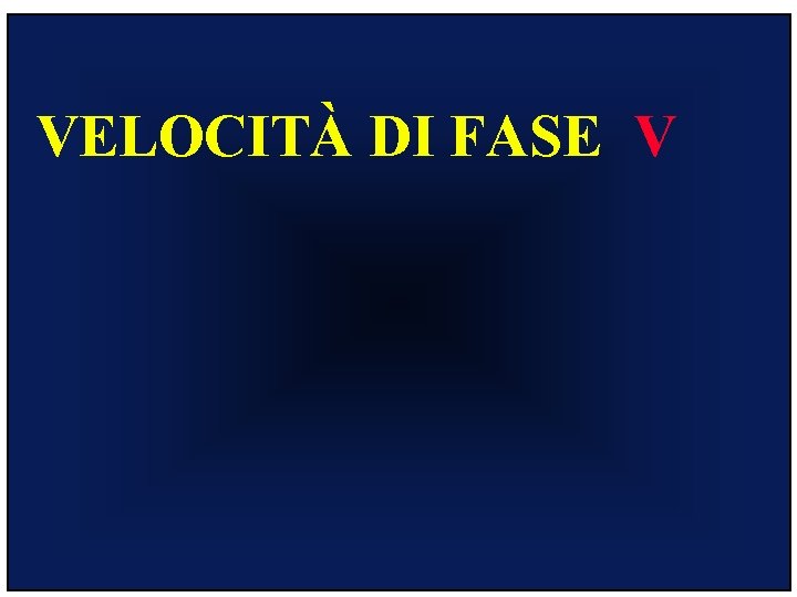 VELOCITÀ DI FASE V 