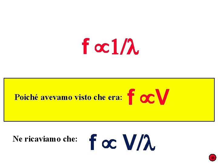 f Poiché avevamo visto che era: inizio oscillaz. Ne ricaviamo che: f V f