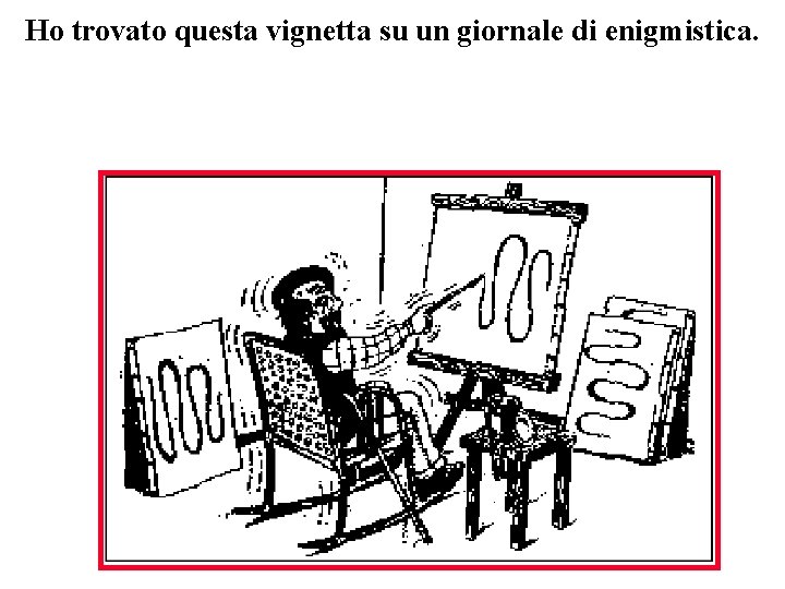 Ho trovato questa vignetta su un giornale di enigmistica. 