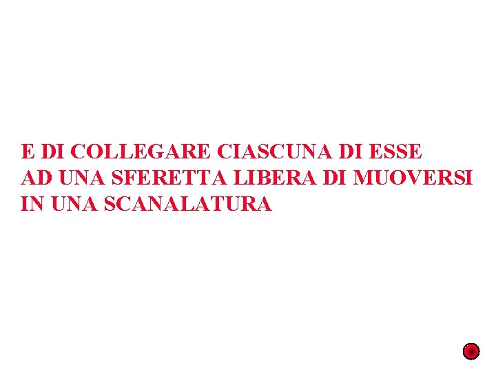 E DI COLLEGARE CIASCUNA DI ESSE AD UNA SFERETTA LIBERA DI MUOVERSI IN UNA