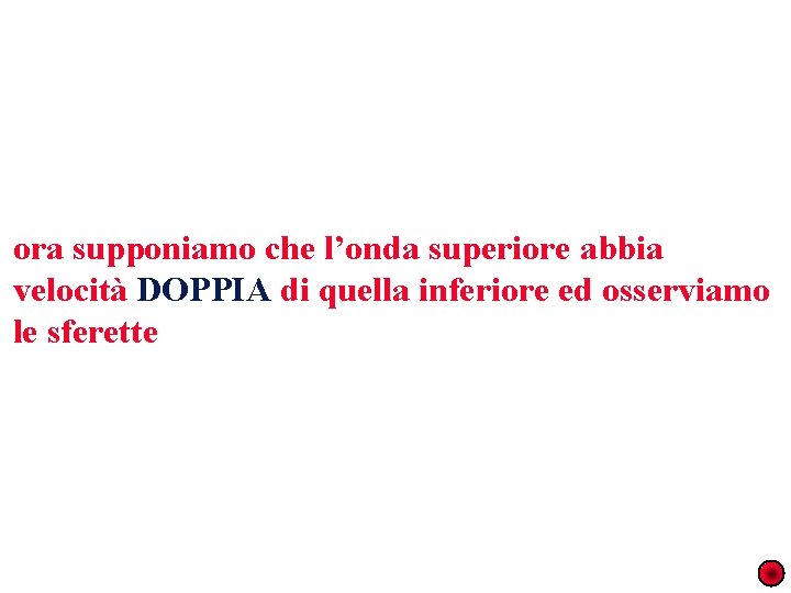 ora supponiamo che l’onda superiore abbia velocità DOPPIA di quella inferiore ed osserviamo le