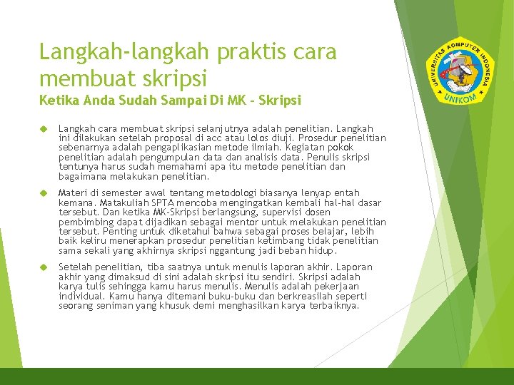 Langkah-langkah praktis cara membuat skripsi Ketika Anda Sudah Sampai Di MK - Skripsi Langkah