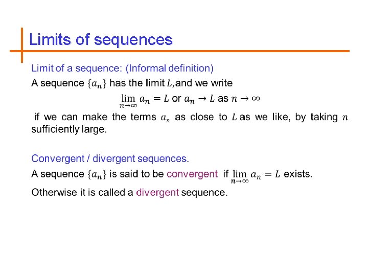 Limits of sequences 