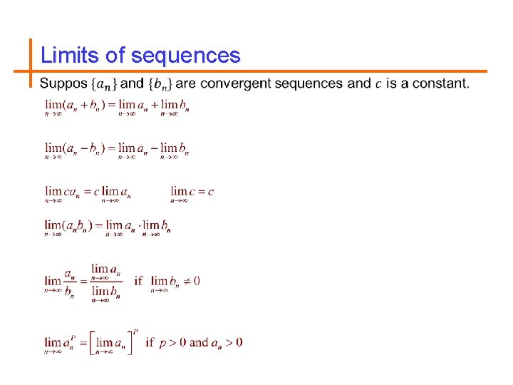 Limits of sequences 