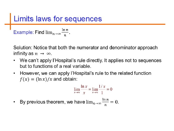 Limits laws for sequences 