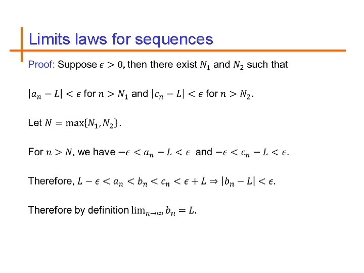 Limits laws for sequences 